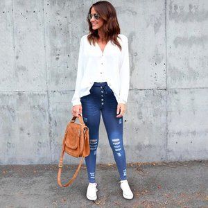 NANY JEANS Women's Casual Dark Blue Jogger for Women